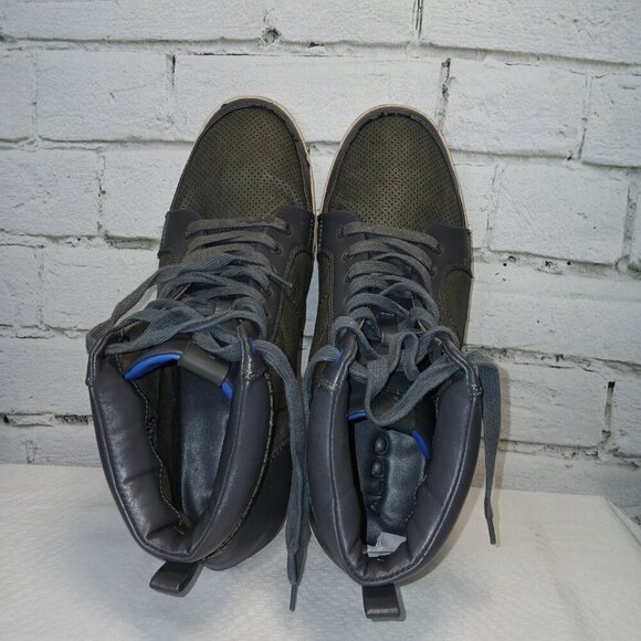 MENS ALDO HIGHT TOP LEATHER LACE UP SNEAKERS, GRAY COLOR, SIZE 12 - Picture 10 of 10